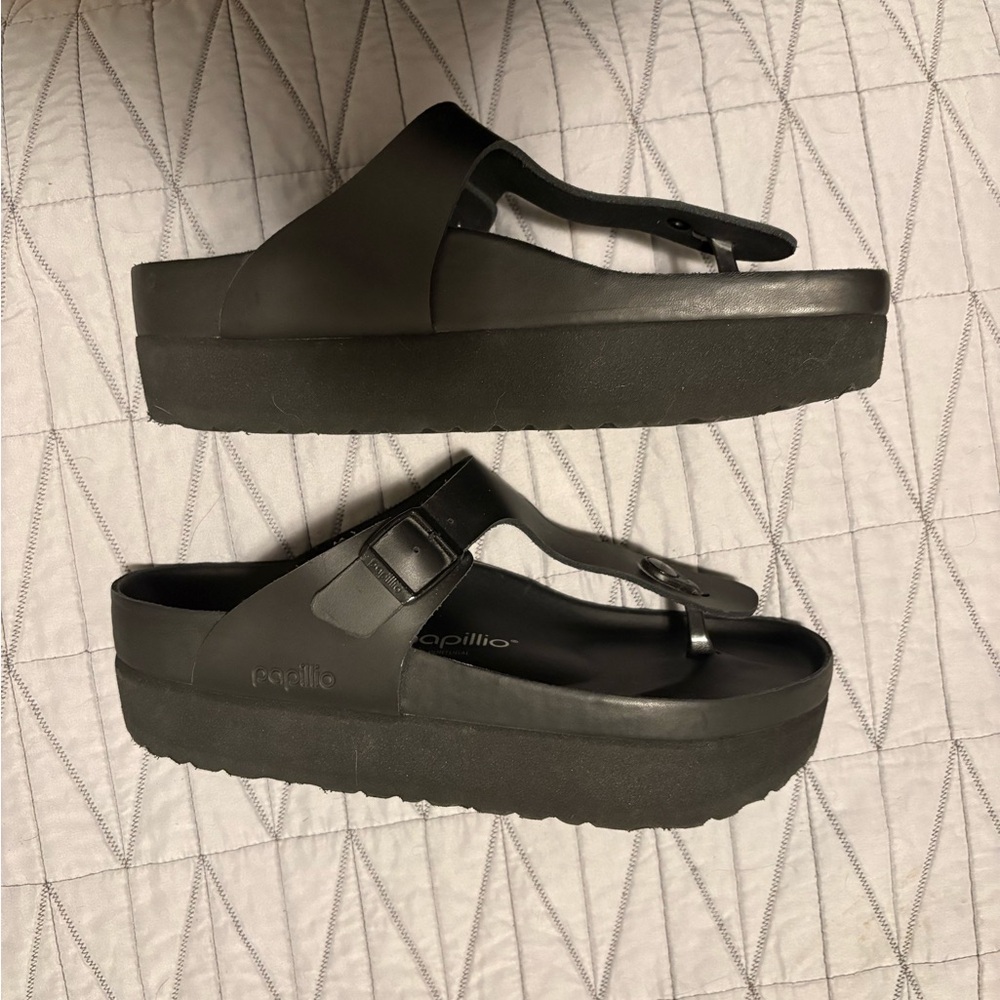 Birkenstock Papillio Black Gizeh PAP Flex Platform - Picture 3 of 5